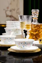 58头彩玲珑瓷花间牡丹餐具 · 7