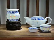 《七彩玲珑缠枝》10头手绘青花茶具 · 8