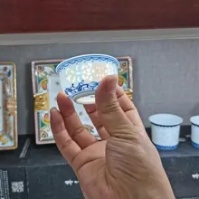 《七彩玲珑缠枝》10头手绘青花茶具 · 9