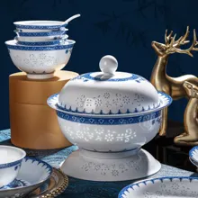 58头青花青羽流光玲珑餐具 · 5
