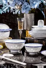 58头青花玲珑餐具-缤纷菱花 · 3