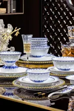 58头好运莲莲青花玲珑餐具 · 8