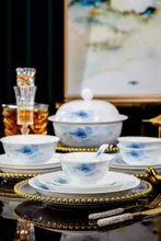58头白瓷烟雨江南餐具 · 7