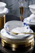 58头青花玲珑餐具·石榴花 · 6