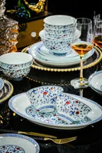 58头青花釉里红缠枝莲餐具 · 4