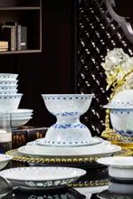 58头青花玲珑餐具-浪漫花语 · 3