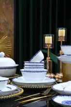 58头青花如意玲珑餐具 · 9