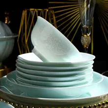 58头·青玉瓷釉中彩爱情海餐具 · 2