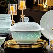 58头青瓷玲珑餐具-三叶草 · 6
