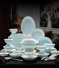 58头青瓷玲珑餐具-铜钱 · 1