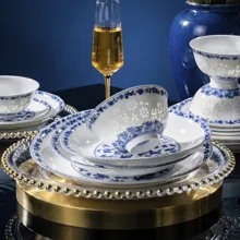 58头青花花间舞玲珑餐具 · 4
