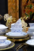 60头·白瓷金枝翠影餐具 · 2