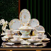 58头·釉中彩万花玲珑餐具 · 1