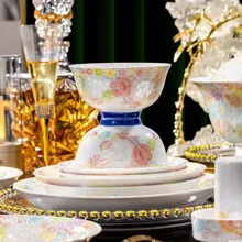 58头·釉中彩万花玲珑餐具 · 5