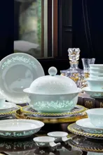 58头青瓷玲珑餐具-凤凰 · 4