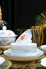 58头·白瓷鱼戏图餐具 · 7