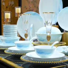 58头·釉中彩水天一色青釉餐具 · 2