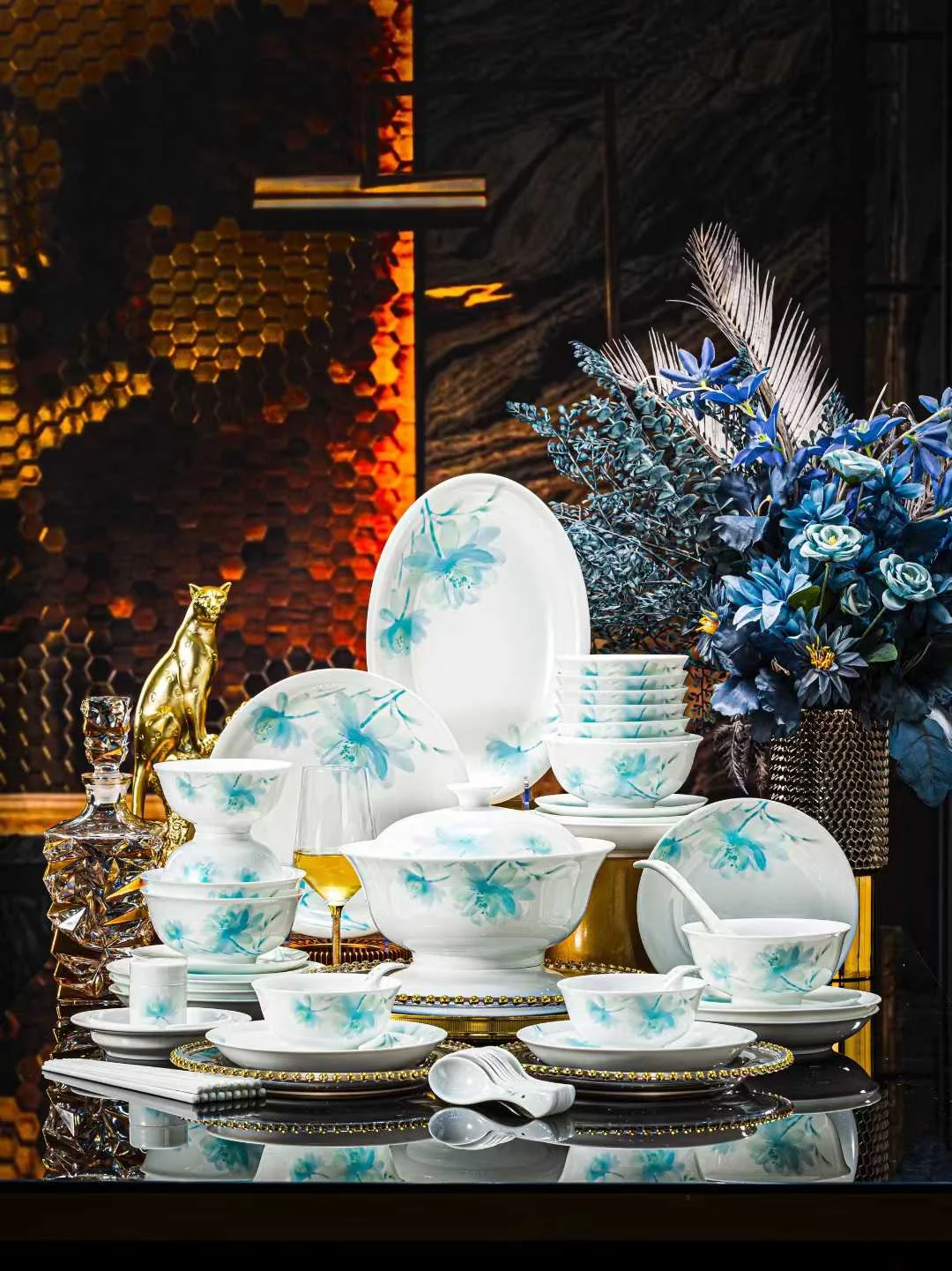 60头·高温玉泥白瓷挚爱餐具