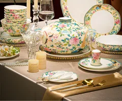 72头百鸟迎春镶金骨瓷餐具 · 2