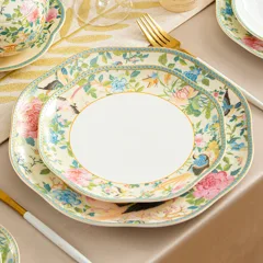 72头百鸟迎春镶金骨瓷餐具 · 9