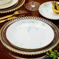 70头描金清风玉影骨瓷餐具 · 4