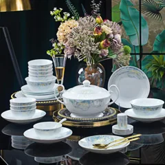 56头白瓷花影餐具 · 1