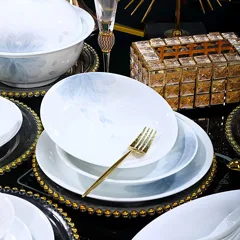 58头花好月圆餐具（白瓷） · 5