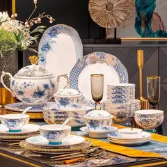 68头金边梦里花骨瓷餐具 · 1