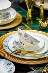 70头描金雾里花骨瓷餐具 · 5