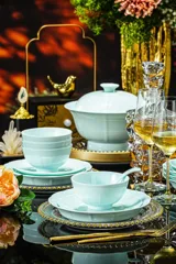 58头·青釉花棱餐具 · 2