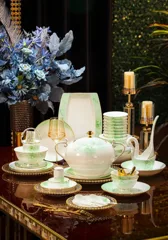 70头描金茉莉开花骨瓷餐具 · 1