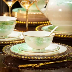 70头描金茉莉开花骨瓷餐具 · 4