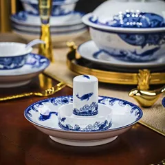 56头鱼跃万里餐具（白瓷） · 6