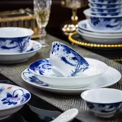 56头青花莲年有余餐具 · 3