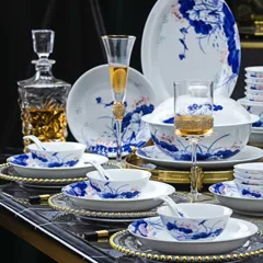 56头·青花荷塘翠鸟餐具 · 2