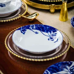 56头青花移步生莲餐具（白瓷） · 5