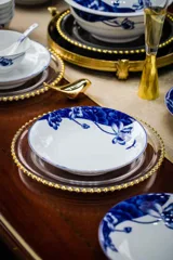 56头青花移步生莲餐具（白瓷） · 6