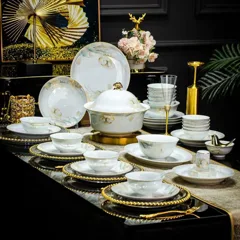 58头荷塘月色餐具（白瓷） · 1