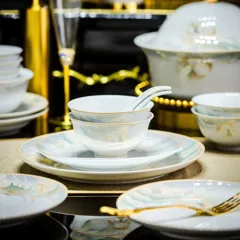 58头荷塘月色餐具（白瓷） · 3