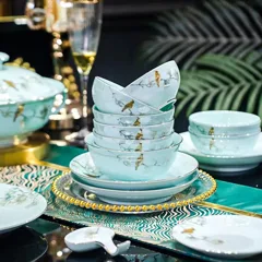 58头描金青瓷兰庭满园餐具 · 9