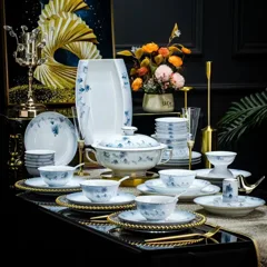 58头江山如画餐具（白瓷） · 1