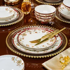 72头描金红锦绣花园骨瓷餐具 · 5