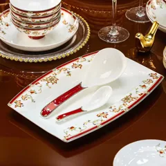 72头描金红锦绣花园骨瓷餐具 · 6