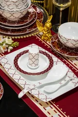 58头洪福（红格子）餐具 · 9