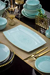 58头描金青瓷王者风范餐具 · 9