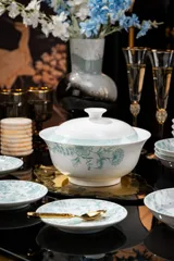 60头花开时节餐具（玉泥白瓷） · 3