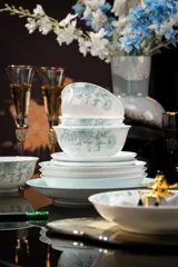 60头花开时节餐具（玉泥白瓷） · 4