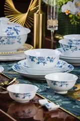 56头春风得意青花餐具 · 2