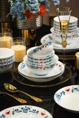 58头复古青花餐具（釉中彩-白瓷） · 4