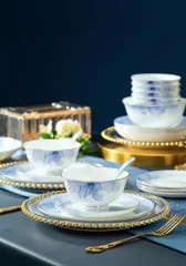 70头·描金水莲花骨瓷餐具 · 8